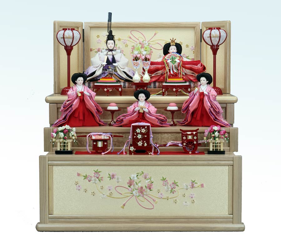 雛人形・収納三段飾り・引出し式・田中人形オリジナル 2101-2