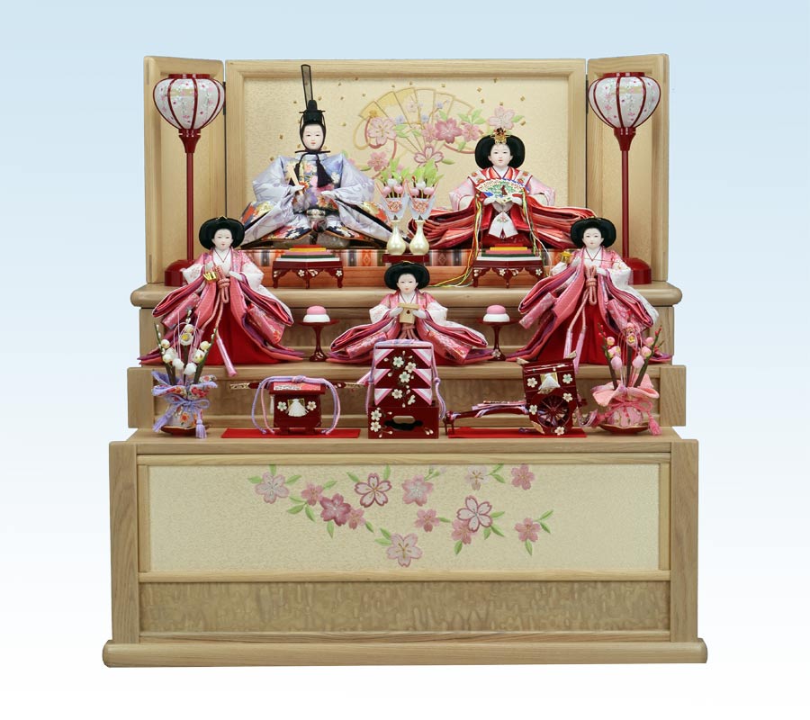 雛人形・収納三段飾り・引出し式・田中人形オリジナル 2317